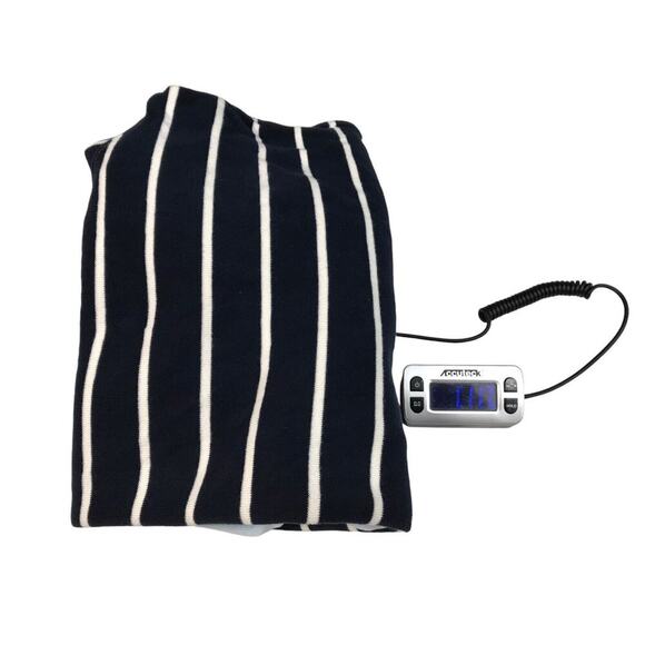 Lands End Sweater Mens Size 4XL Bedford Rib 1/4 Zip Blue Stripe 100% Cotton - Picture 12 of 12